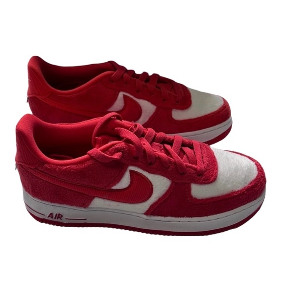 Nike Other - Nike Air Force 1 GS Red & White Low Tops Youth 6.5Y Valentine Vibes
